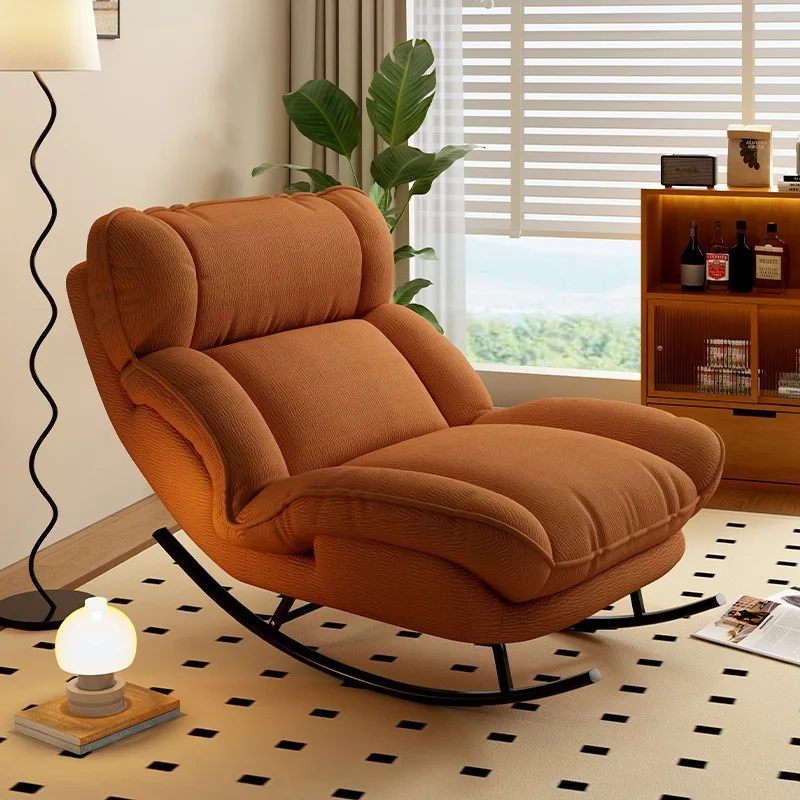New Metal Rocking Recliner Lazy Chair-Can Lie Down or Sleep Balcony & Living Room Leisure Sofa Minimalist Modern Design
