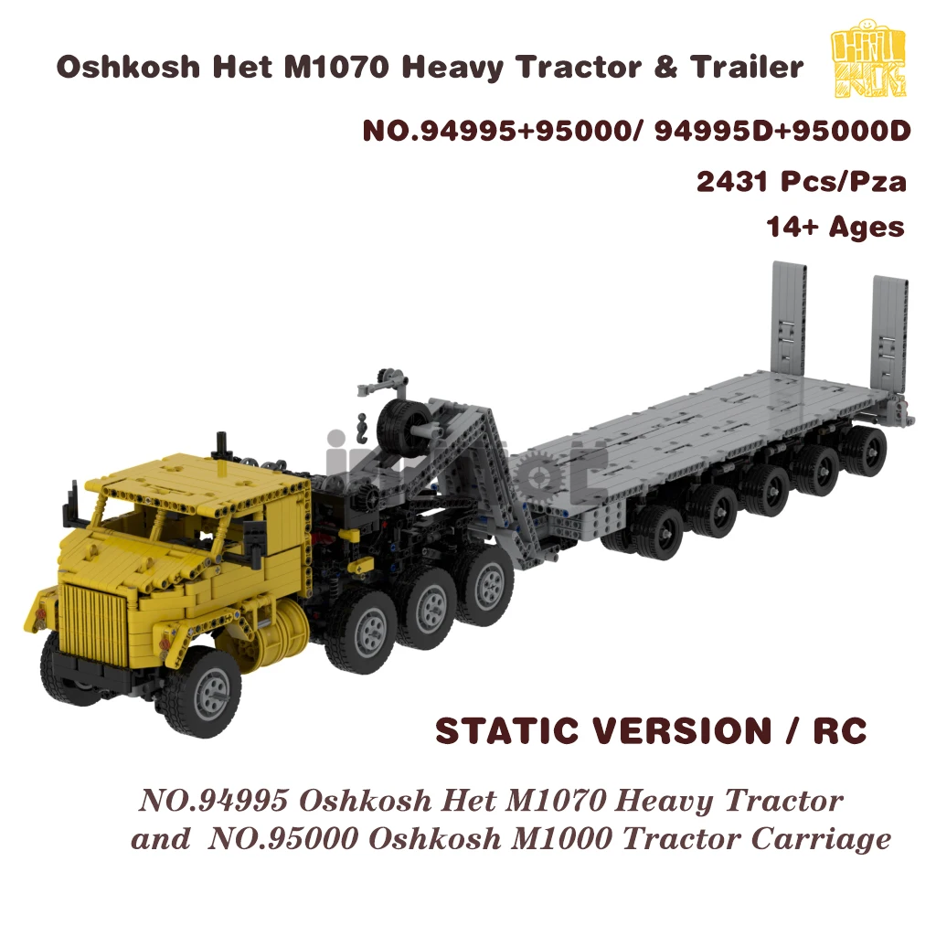 

Moc-94995 Heavy Tractor +MOC 95000 M1000 Trailer With PDF Drawings Building Blocks Bricks Toy Birthday Gifts