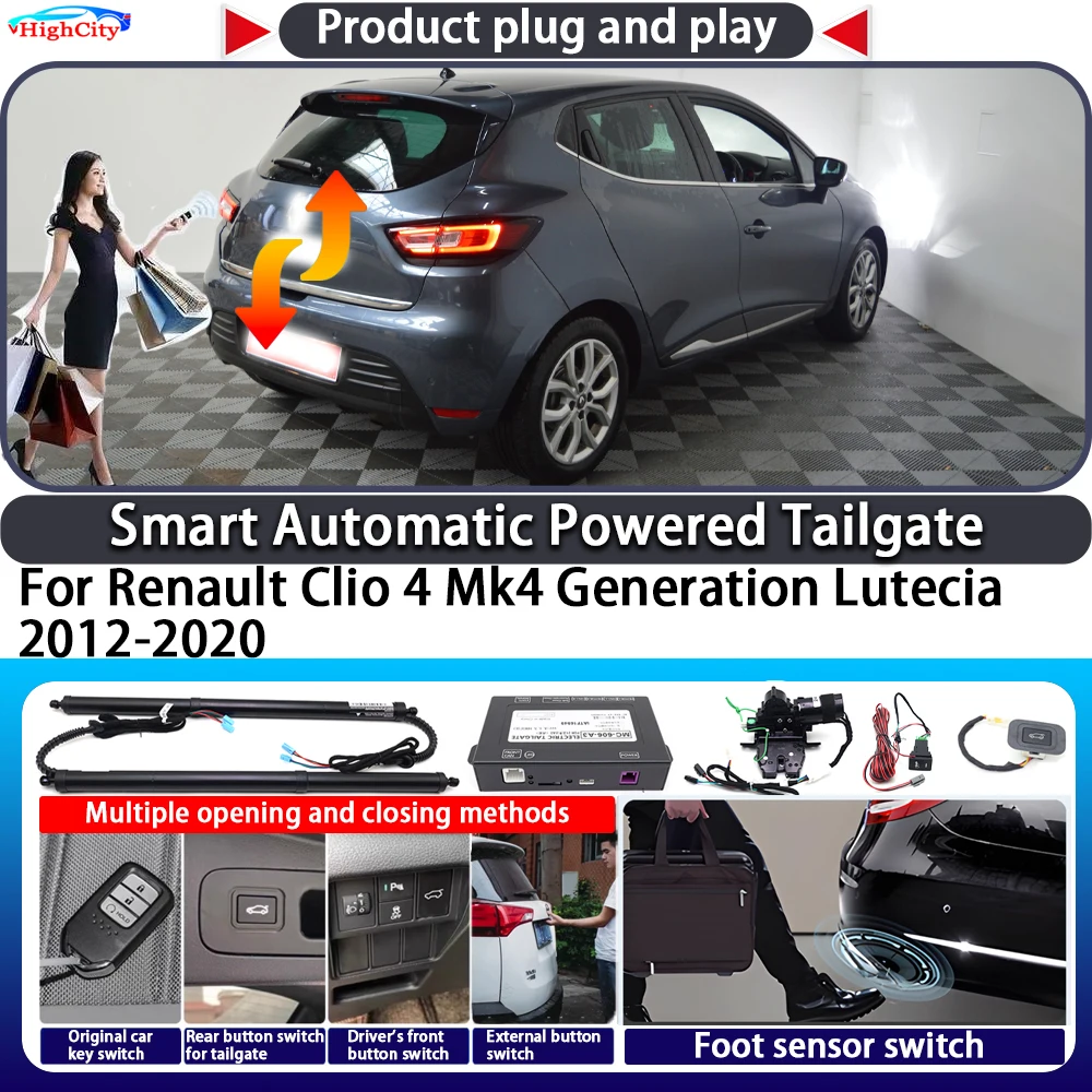 For Renault Clio 4 Mk4 Generation Lutecia 2012-2020 OEM Smart Automatic Powered Tailgate Key Close Kit Electric Power Tailgate