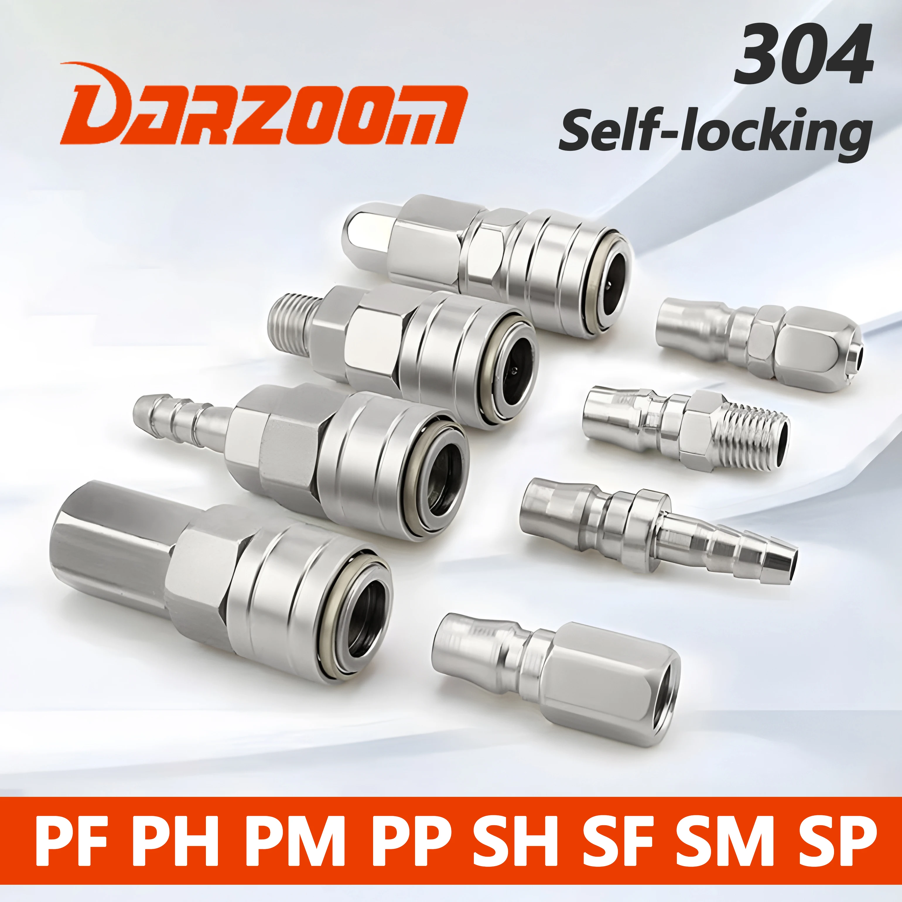 

Самоблокирующиеся пневматические фитинги из нержавеющей стали 304, аксессуары для компрессоров, быстроразъемный фитинг PP SP PF SF PH SH PM SM