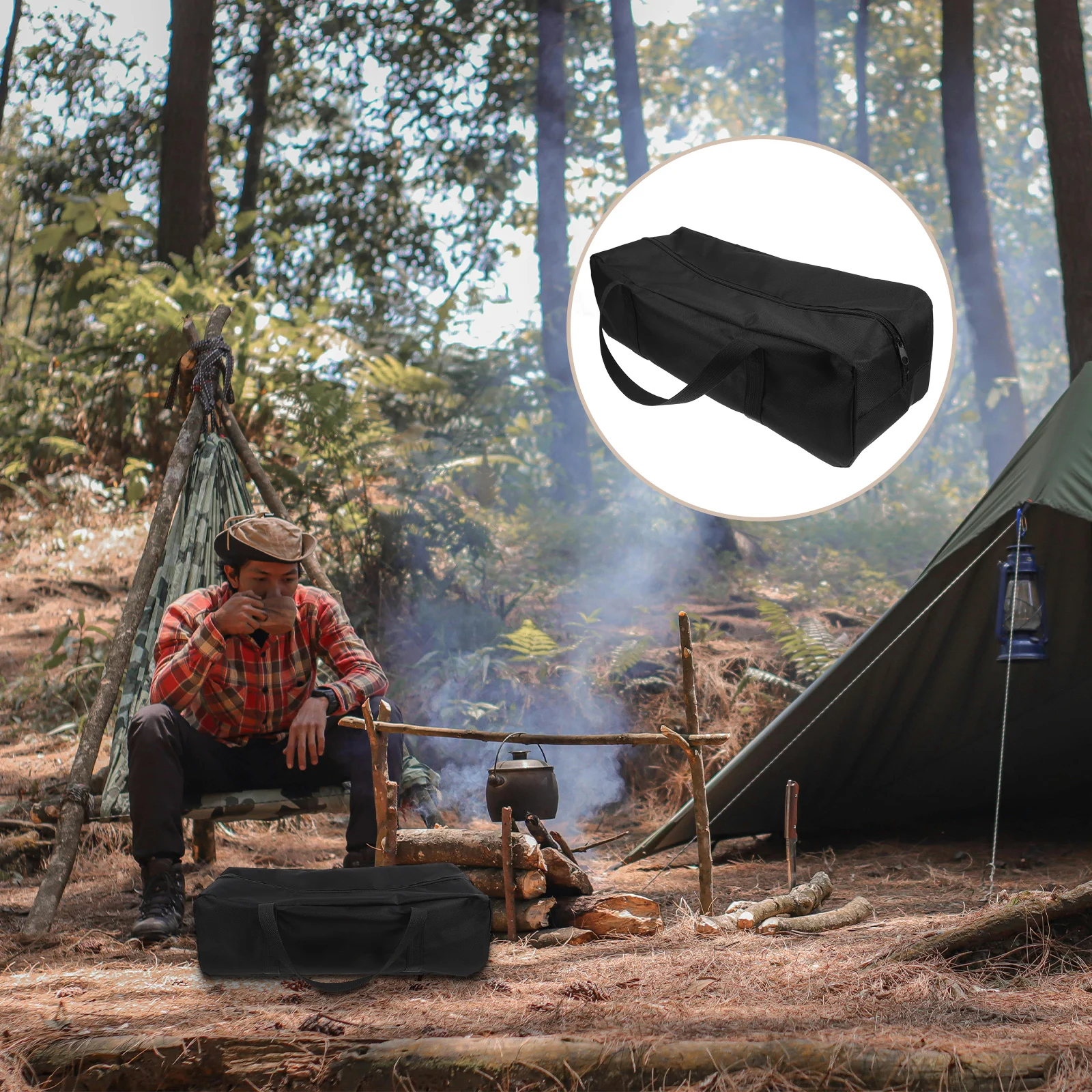 

Barbecue Utensils BBQ Storage Bag Tool Pouch 600d Oxford Cloth Camping Cookware