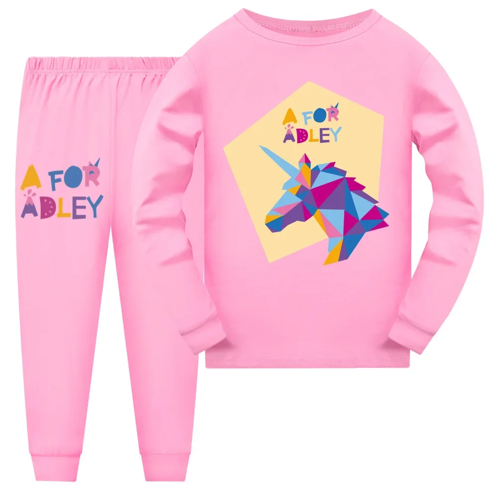 Spring Children's Pajamas Baby Clothing Set Kids A for Adley Cartoon Sleepwear Autumn Cotton Nightwear Boys Girls Homewear Set