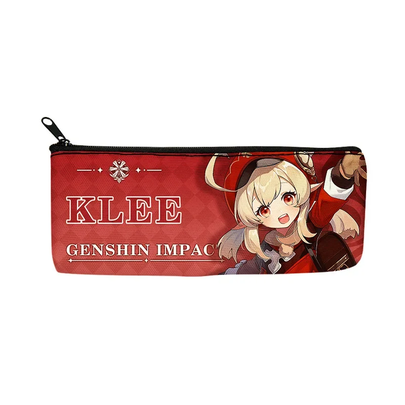 Anime Genshin Impact Pencil Case Bag Box Xiao Zhongli Ganyu Keqing Hutao Venti Pen Case Stationary Case Box Office Supplies