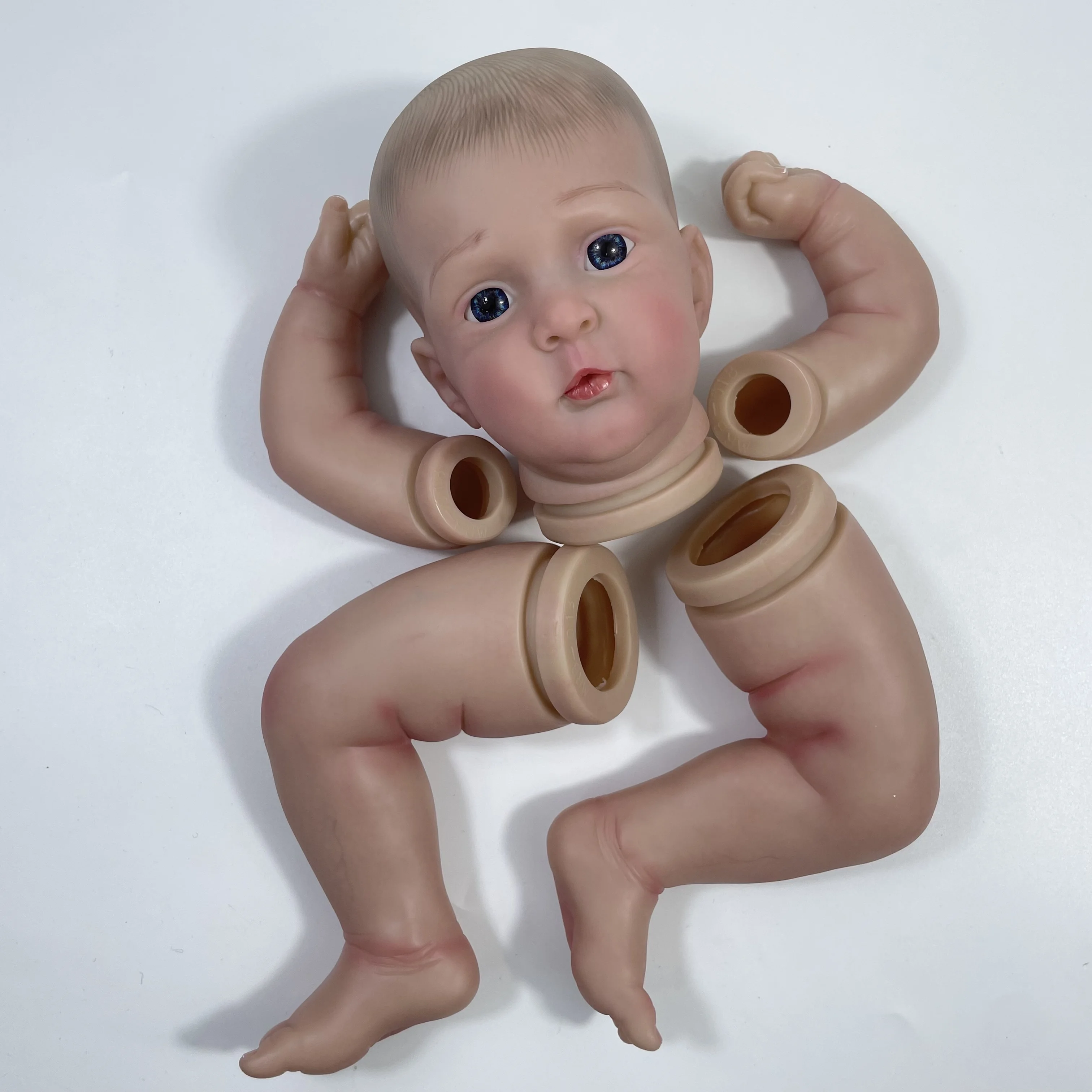 

18-дюймовый уже окрашенный комплект куклы реборн Jocy, высококачественные незавершенные виниловые детали куклы ручной работы с тканевым телом и ресницами