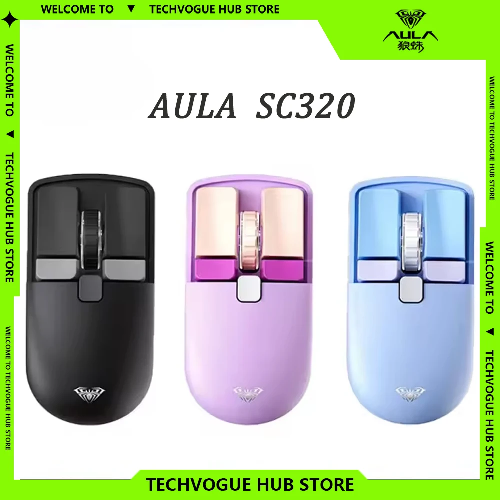 Aula SC320 2.4G Bluetooth Wireless Dual-Mode Rechargeable Gaming Mouse Desktop Customized Mice Laptop Office Accessories Gifts