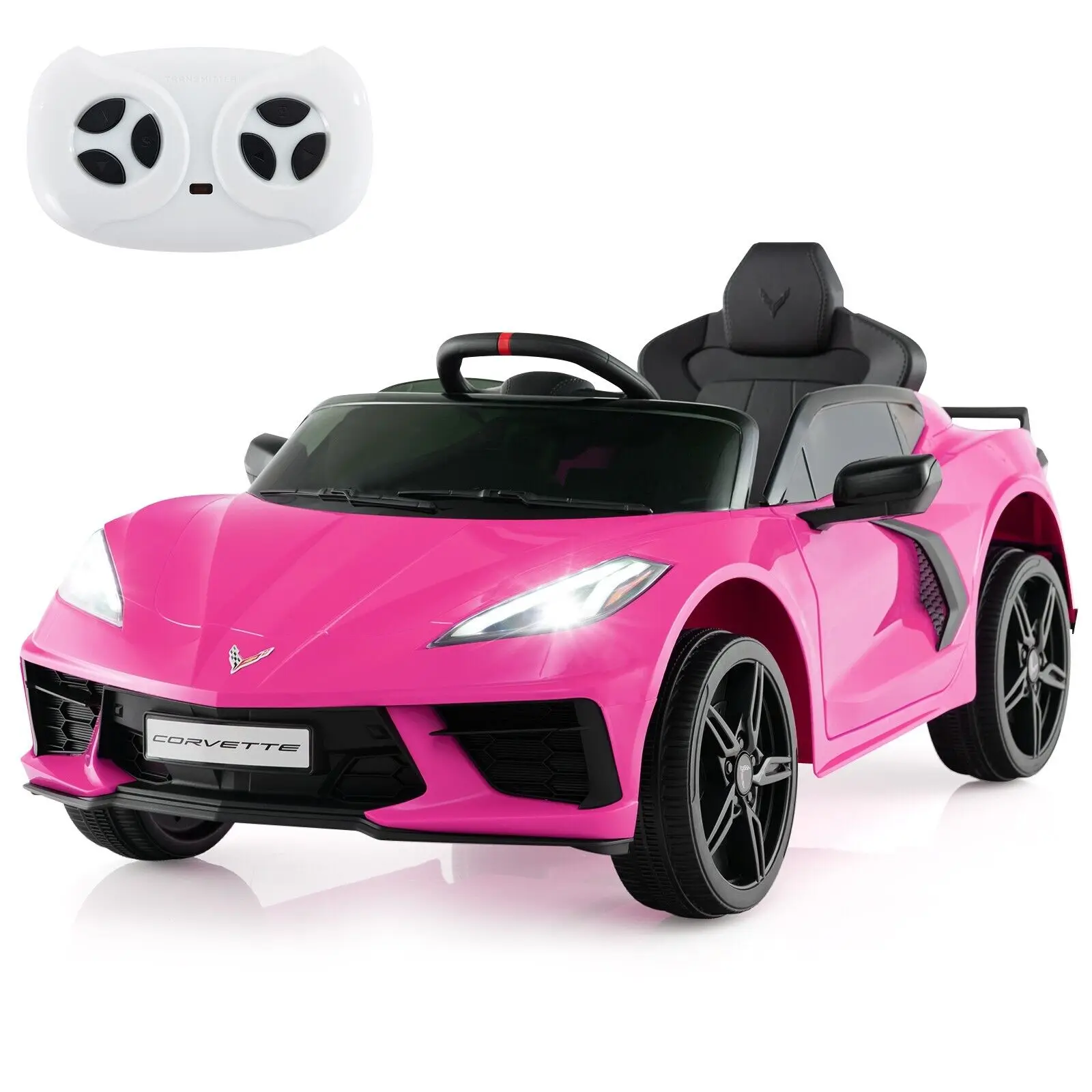 DORTALA 12V Electric Kids Ride On Car Licensed Chevrolet Corvette C8 Toy Car