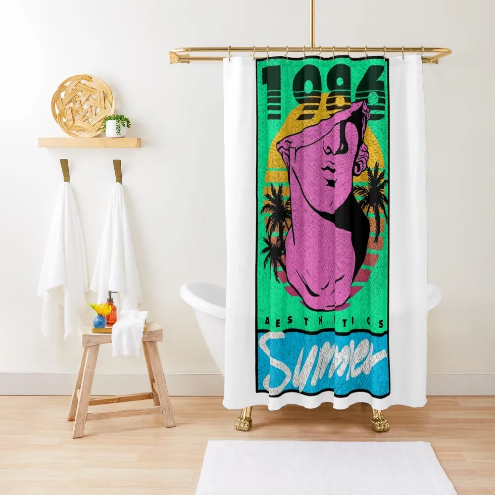 

Vaporwave Summer Aesthetics 1986 Shower Curtain Bathroom Showers Waterproof Fabric Bathroom For Bathroom Shower Curtain