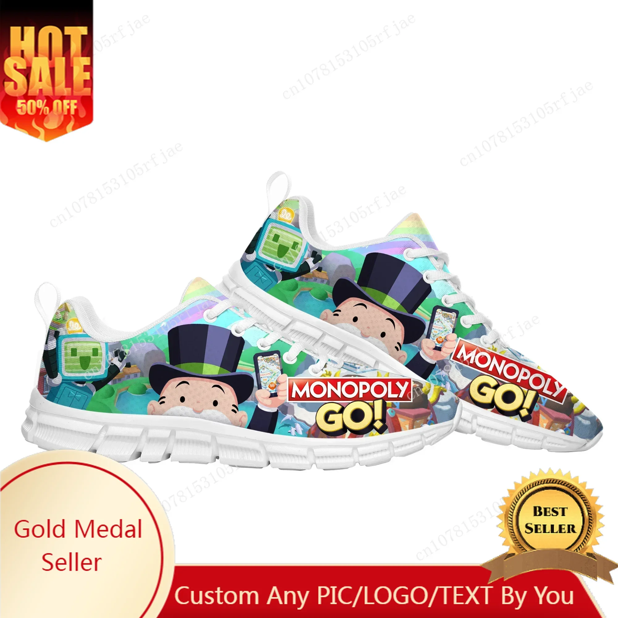 Monopoly Go Sports Custom Shoes High Quality Cartoon Game Mens Womens Teenager Sneaker Tailor Made Couple Built Shoes