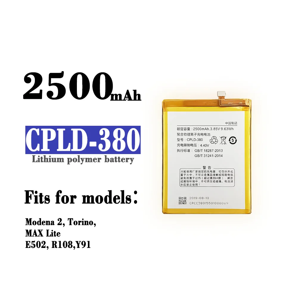 

CPLD-380 High Quality Replacement Battery For Coolpad Modena 2 Torino E502 Max Lite R108 Y91 2500mAh Built-in Bateria