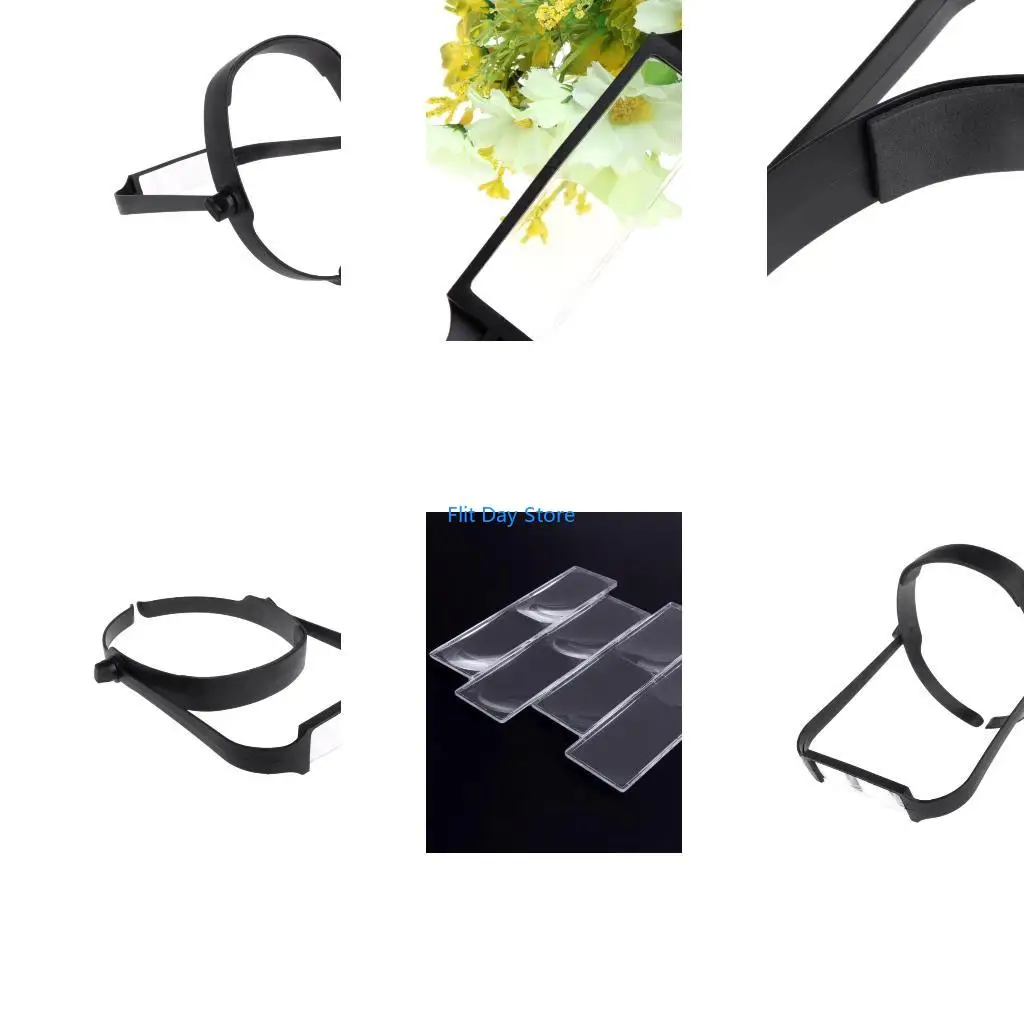 F92C Headband Magnifier with 1.6x 2.0x 2.5x 3.5x Lenses Head Wearing Glass Lightweight Optical Glass 80mm/3.15
