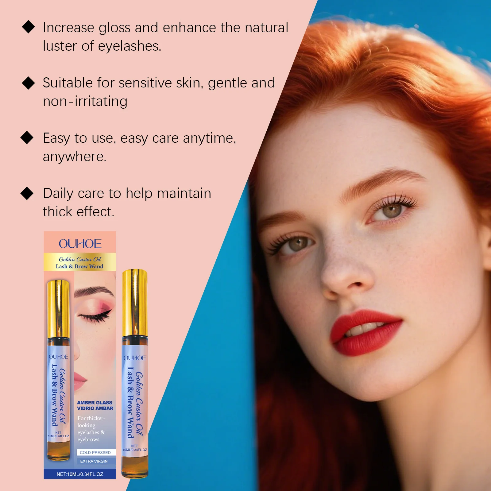 Olio di ricino Olio essenziale Crescita delle ciglia Siero Enhancer Più lungo Più pieno Più spesso Curling Lash Trattamento Ascensore Allungamento Snello