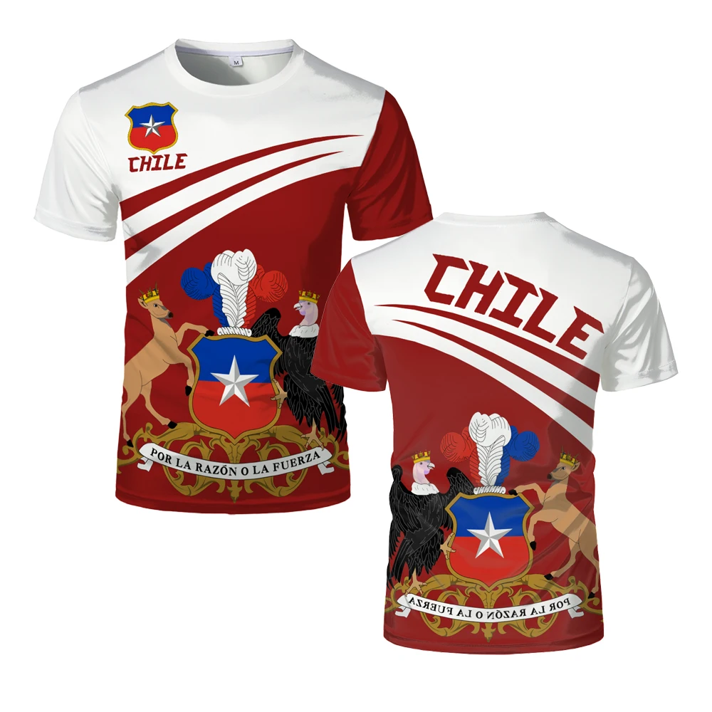 Chile Badge 3d Printed Men T-shirt Fashion Chilean Flag Graphic Women T Shirt Casual Oversize O-neck Harajuku Kids Boys Tops Tee