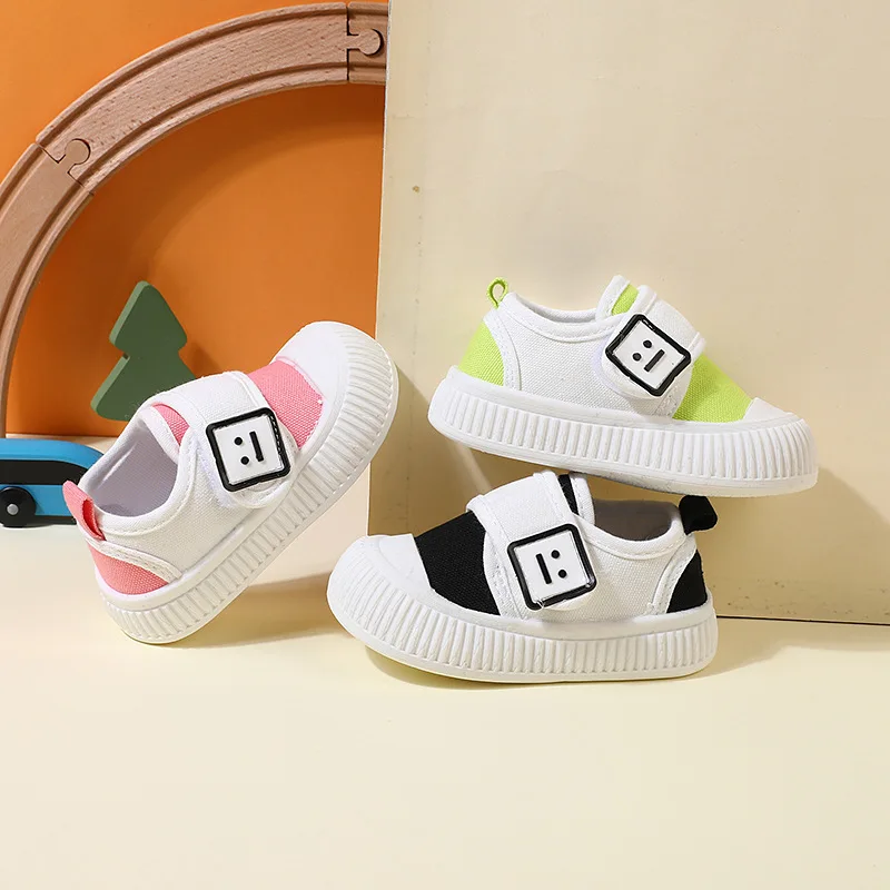 Kids Canvas Shoes 2023 Autumn New Anti Slip Soft Sole Walking Shoes Toddler Boys Girls Sneakers Breathable Casual Shoes נעליים