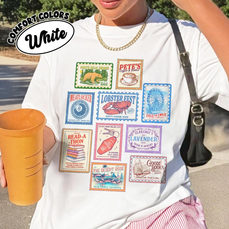 Emily Henry Books Stamp Shirt, Beach Read Book Shirt, Sunshine Falls Shirt, Happy Place Inspired Shirt, Book Lovers Gifts