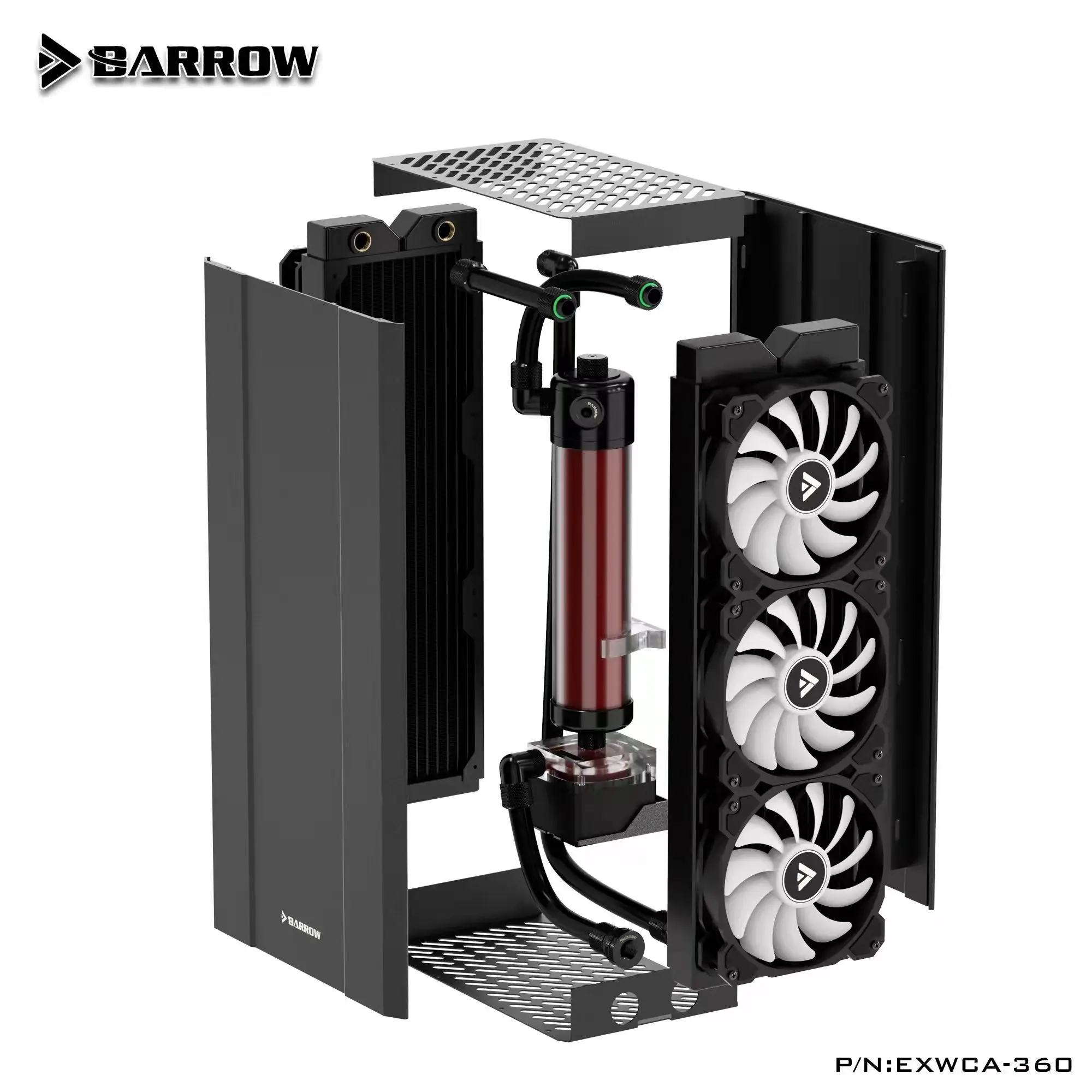 Imagem -05 - Barrow External Water Cooling Dock Itx Case Supports Dual 240 360 mm Radiador dc Bomba Tanque Ventilador Soft Tube Fitting Argb Exwca