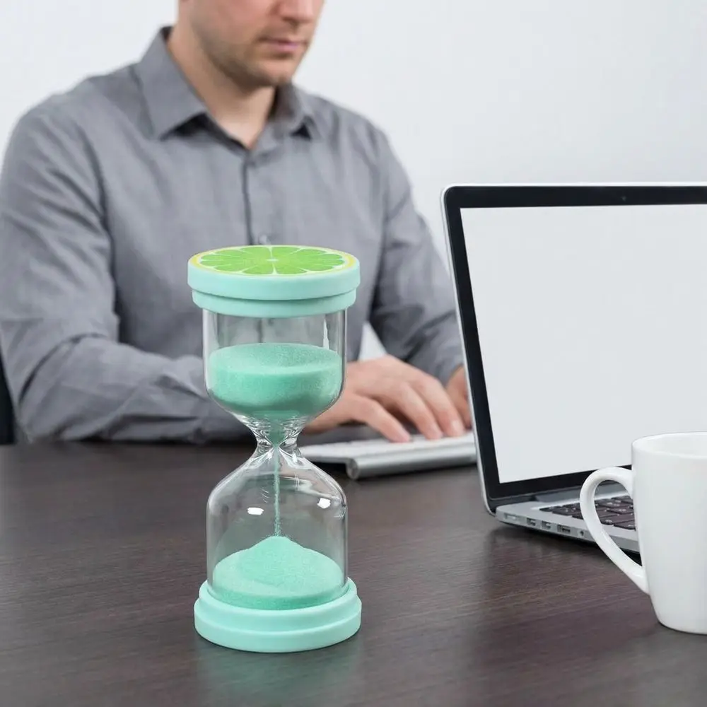 Creative Colorful 3/8/16/30 Minutes Hourglass Marcaron Portable Sand Clock Timer Glass Fruit Pattern Hourglass Kitchen