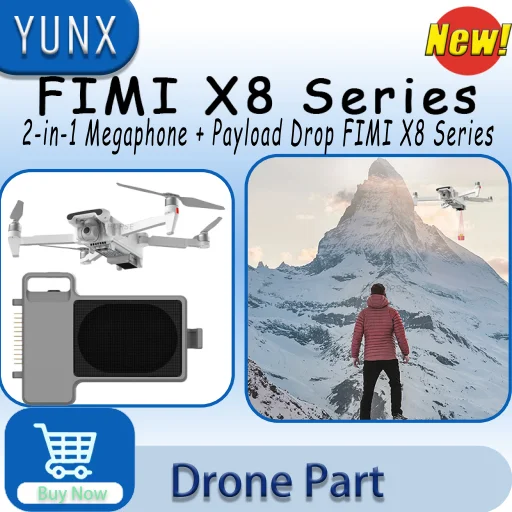 Dual‑Task 2‑in‑1 Drone Megaphone & Payload Drop Module, Airdrop Release System for FIMI X8SE 2022 V2 / X8 Pro / X8 Tele