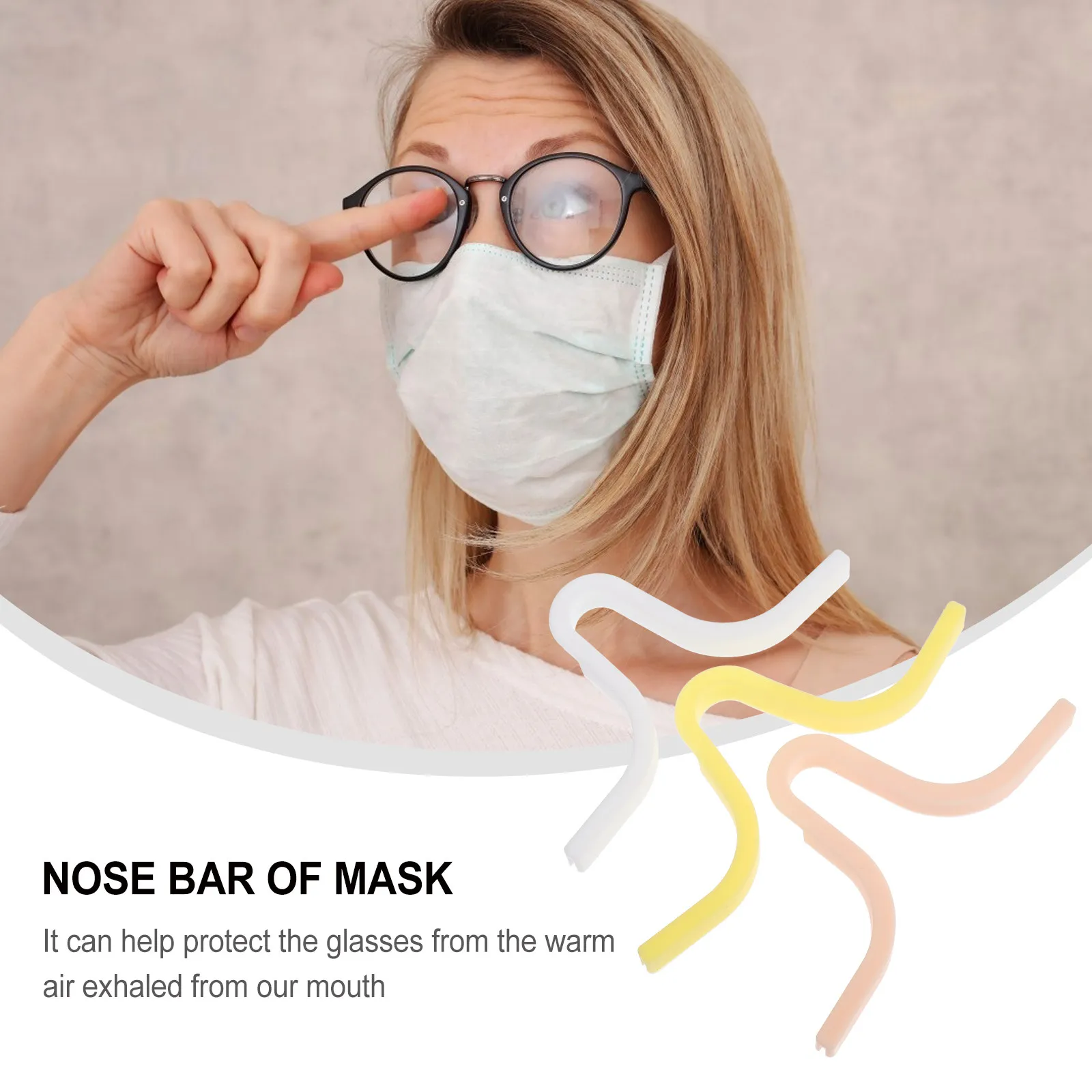 3Pcs Anti Fog Nose Bridge Strip Soft Safe Plastic Nose Pad for Face Masks Universal Size Comfortable Wear Fog Free Breathing