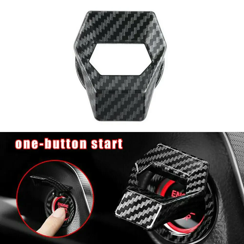 Carbon Fiber Style Car Engine Start Button Cover for BMW 1 2 3 4 5 6 7 Series X1 X3 X4 X5 X6 E60 E90 F07 F10 F15 F30