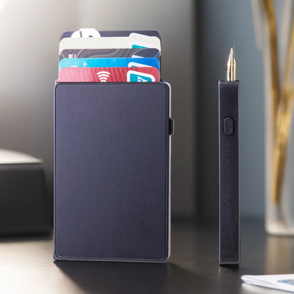 porta-carte-antifurto-rfid-auatic-up-di-fascia-alta-porta-carte-da-uomo-in-lega-di-alluminio-metallico-gel-di-silice-verticale-per-giovani-colore-puro