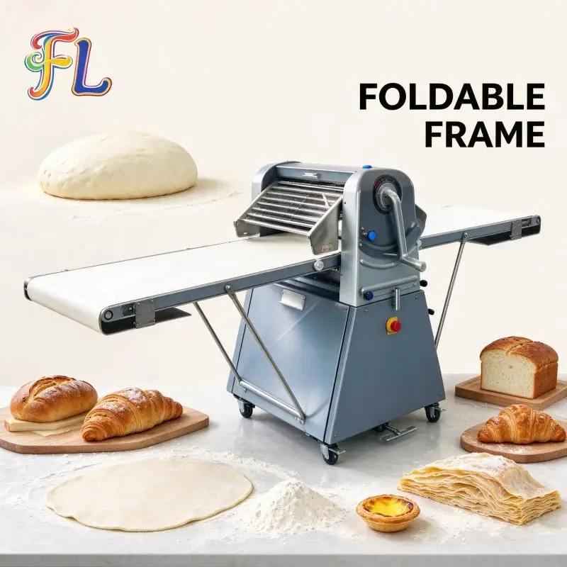 Dough Sheeter Vertical Bakery Dough Roller Uniform Speed High Output Croissant Pizza Base