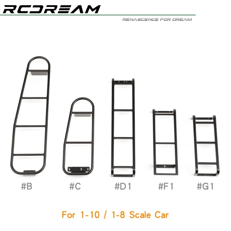 Escalera trasera escalera lateral piezas de modificación decorativas para 1/10 1/8 coche trepador de control remoto AXIAL SCX10 TRX4/6 Defender RC4WD D90 Tank 300