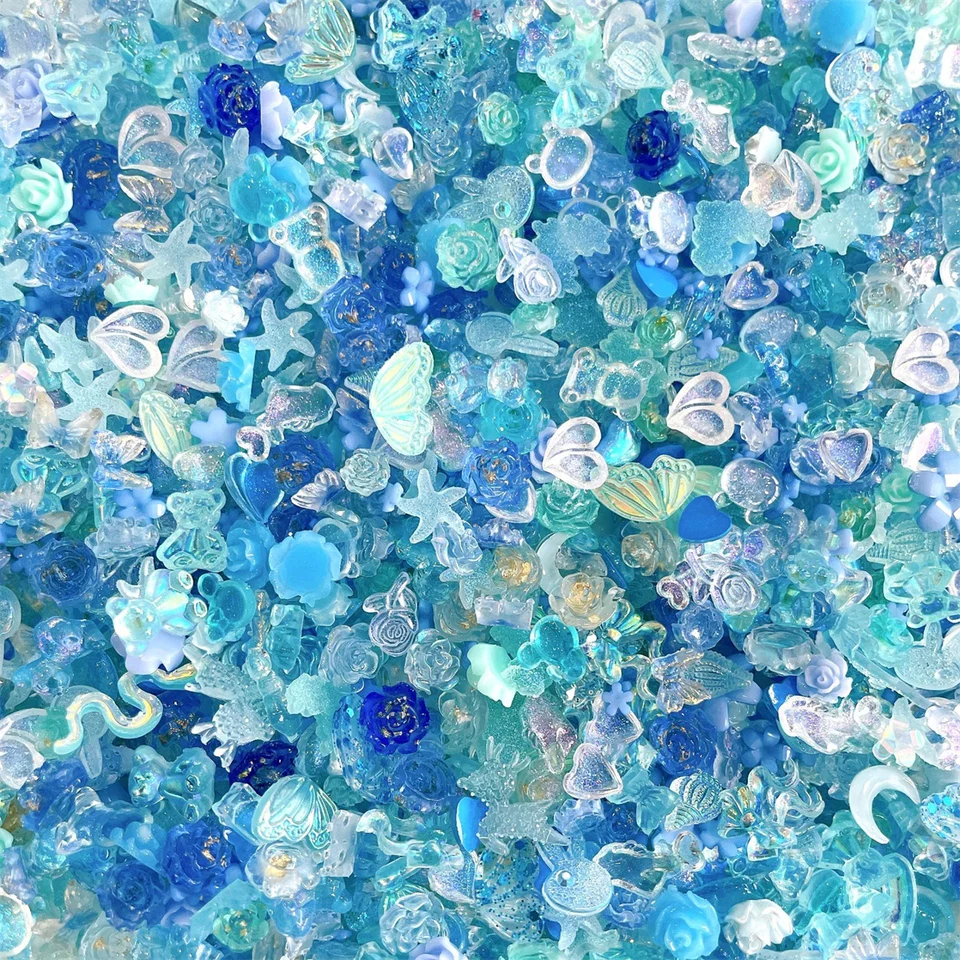 50 piezas de strass de resina 3D coloridos variados kawaii para uñas, encantos exquisitos de acrílico, decoraciones de uñas DIY, accesorios 3