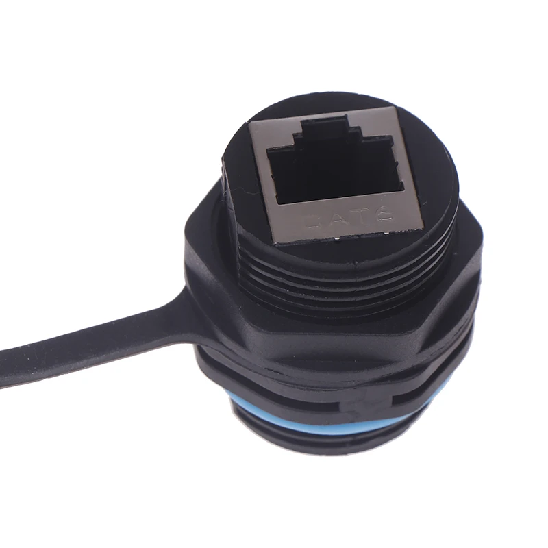 RJ45 Network Waterproof Connector IP68 Shielded Cat6A Gigabit Network Socket Panel Joint for Automated Communication Equipment