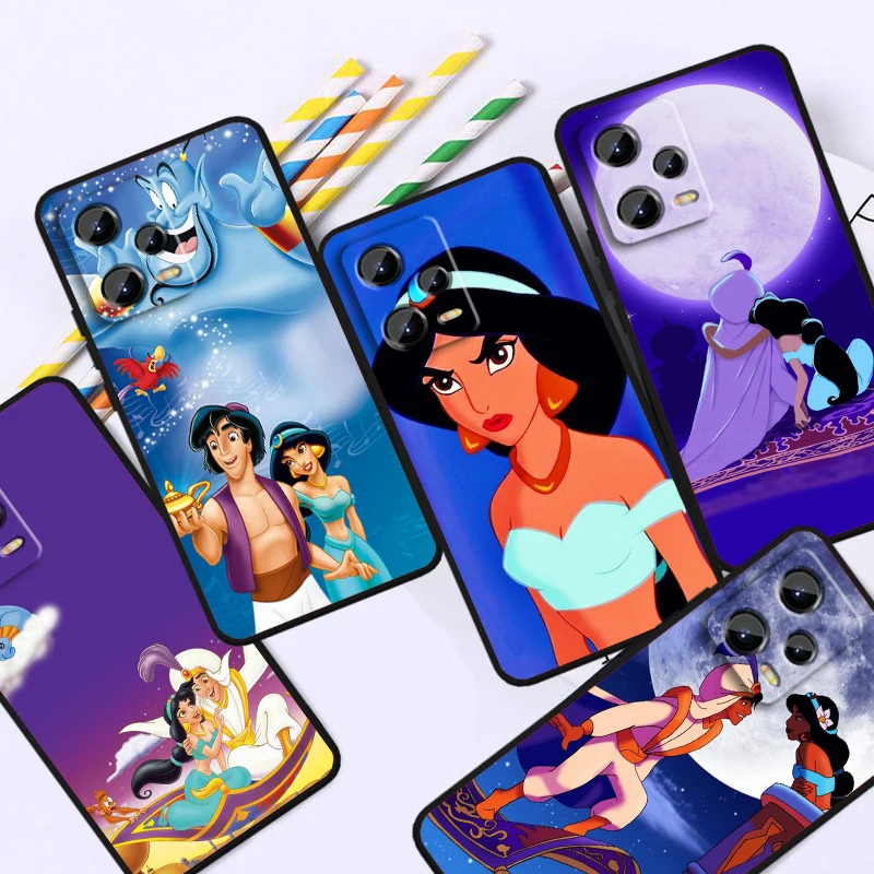 Aladdin And The Magic Lamp For Xiaomi Redmi Note 13 12R 12 12S Turbo 11 11T 11S 10 10S Pro Plus 5G Black Funda Phone Case