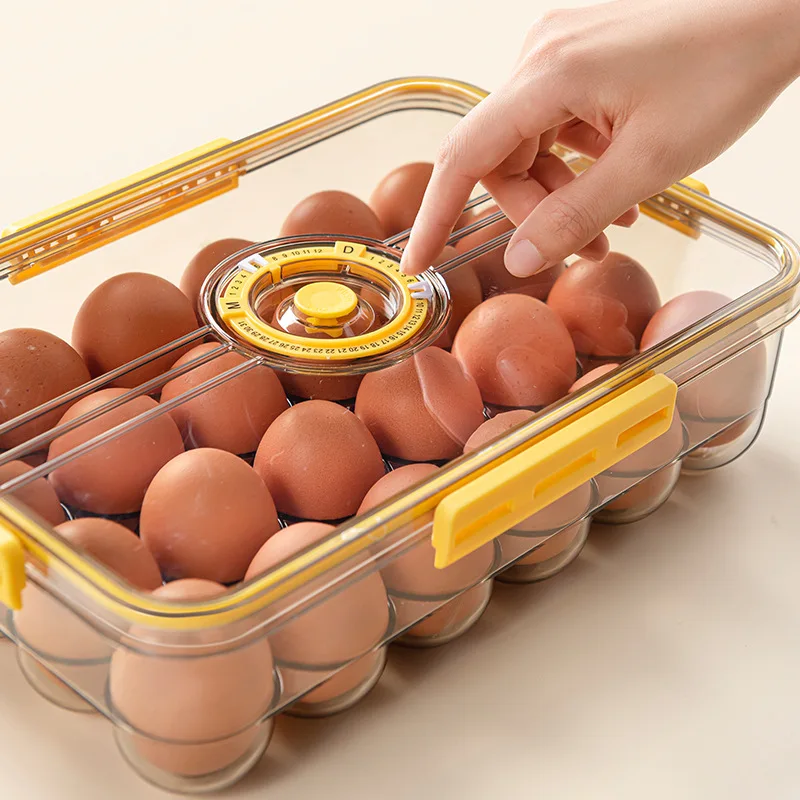 1PC New Refrigerator Storage Egg Box Plastic Transparent Frozen Thickened Timed Egg Preservation Box