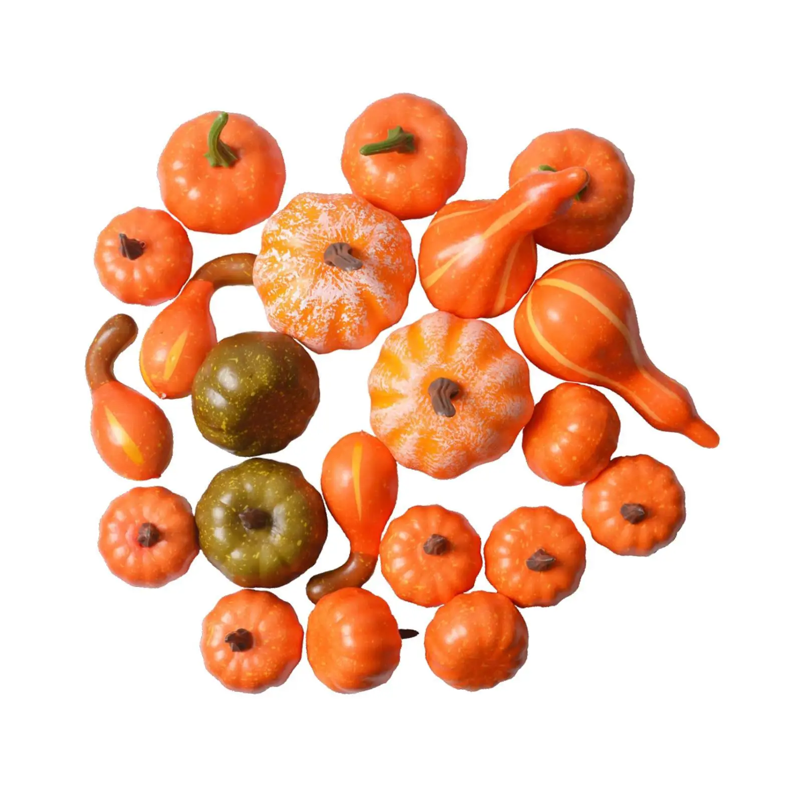 21pcs Foam Halloween Pumpkins Artificial Outdoor Decorations Fall Harvest Pumpkin for Thanksgiving Party Home Table Centerpiece