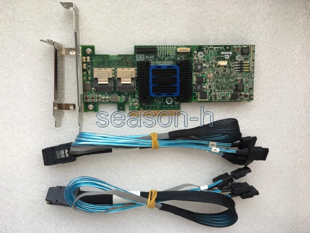 adaptec 6805t 8 ports PCIE 2 x8  512m Cache +cables/bbu