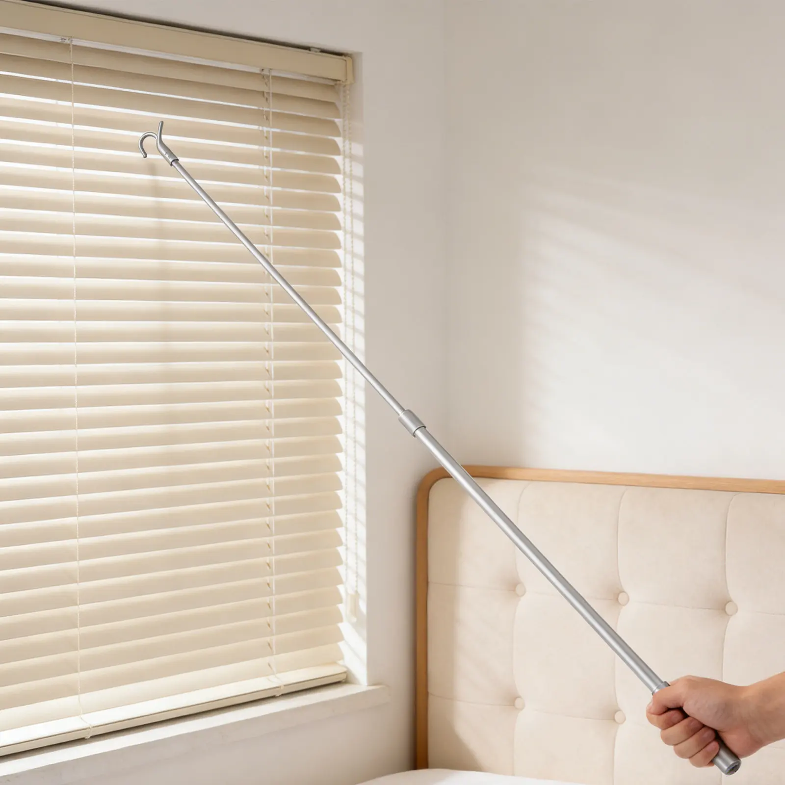 Expandable Curtain Rod 80-150Cm Black Metal Tension Pole for Shower Window Door Frameless Easy Mounting Hardware Included