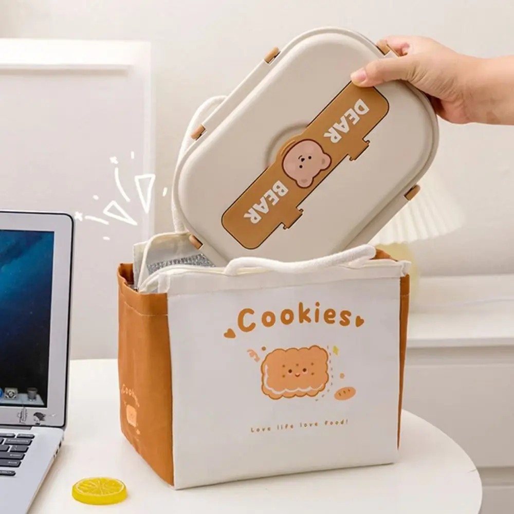 Kawaii Portable Thermal Lunch Bags Cartoon Large Lunch Box Tote Bag Multi-Purpose Food Storage Bags Women Girl Kids
