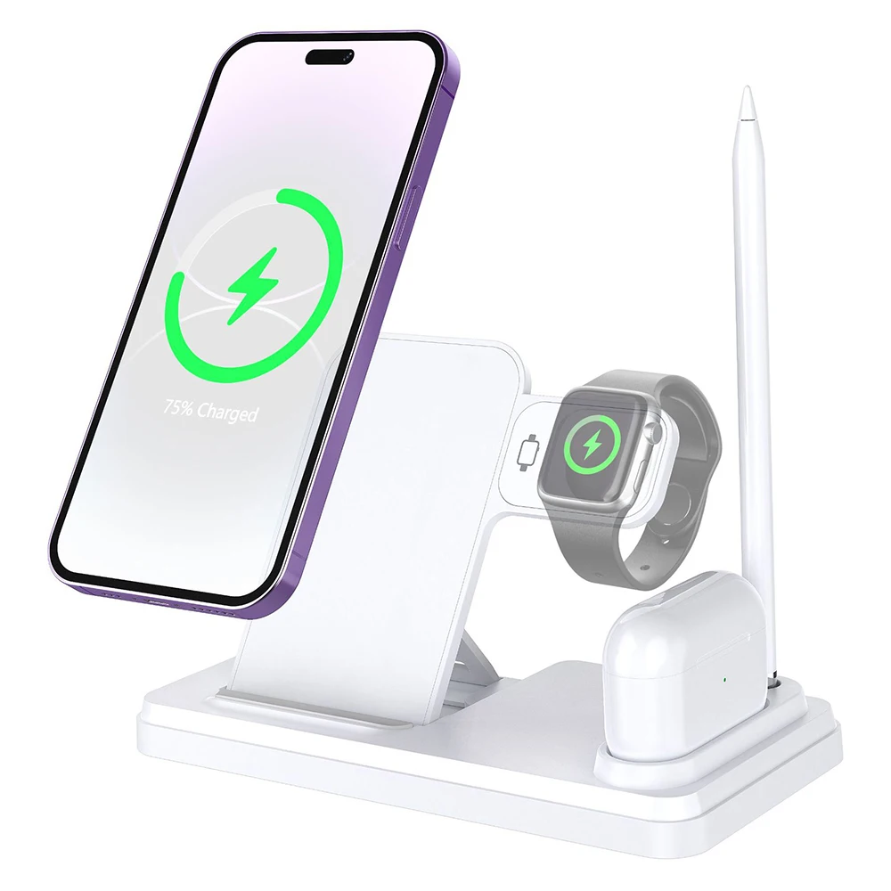 

For iPhone AirPods Apple Watch 15W Wireless Charger Fast Charging Stand with Pen Holder wireless charger iphone