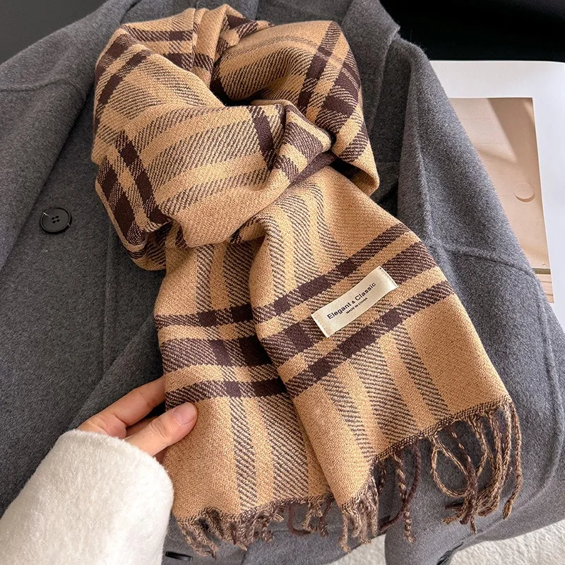 190*45cm Luxury Brand Fashion Classic Lattice Men Soft Scarf Cashmere Plaid Scarves Shawl UNISE Wraps Pashmina Headband Muffler