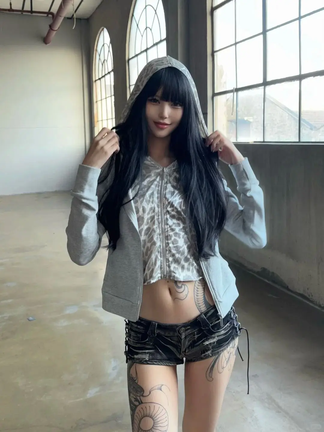 Y2k Shorts Punk Wash Black Strap Denim Super Shorts Women Low Waist Slim Fit Hip Hot Pants
