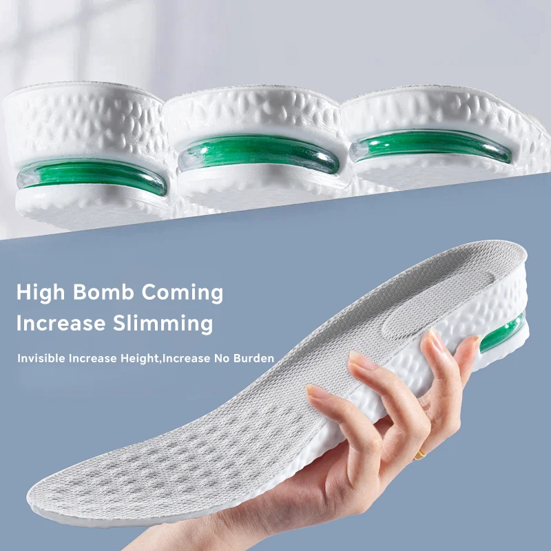 1Pair Orthopedic Height Increase Insole for Feet Sports Air Insoles Comfort Plantar Fasciitis Shoes Inserts Shock Absorbing Pads