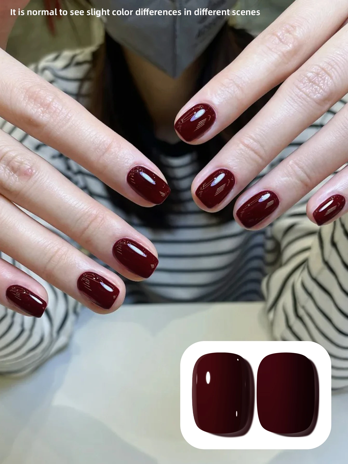 1 Stück 15 ml weinroter Gel-Nagellack Starter Pure Soak Off No Wipe Nagel-Gel-Nagellack, geeignet für alle Jahreszeiten – Detail 2