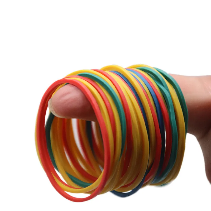 100PCS 50mm Durable Multi-Color Rubber Bands Office Supplies Stretchable Rubber Bands Stationery Supplies 2 Inch Rubber Bands