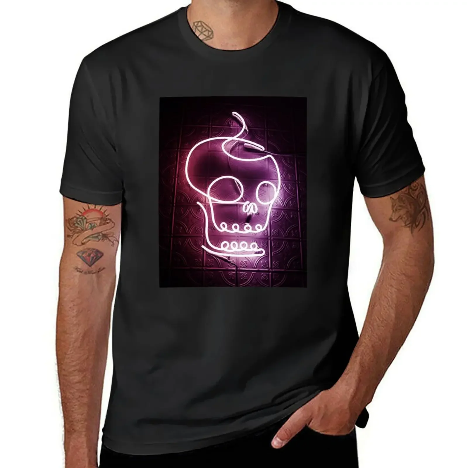 

Neon Light, Skull T-Shirt aesthetic clothes quick-drying customs design your own oversized graphic tee tee shirts for men