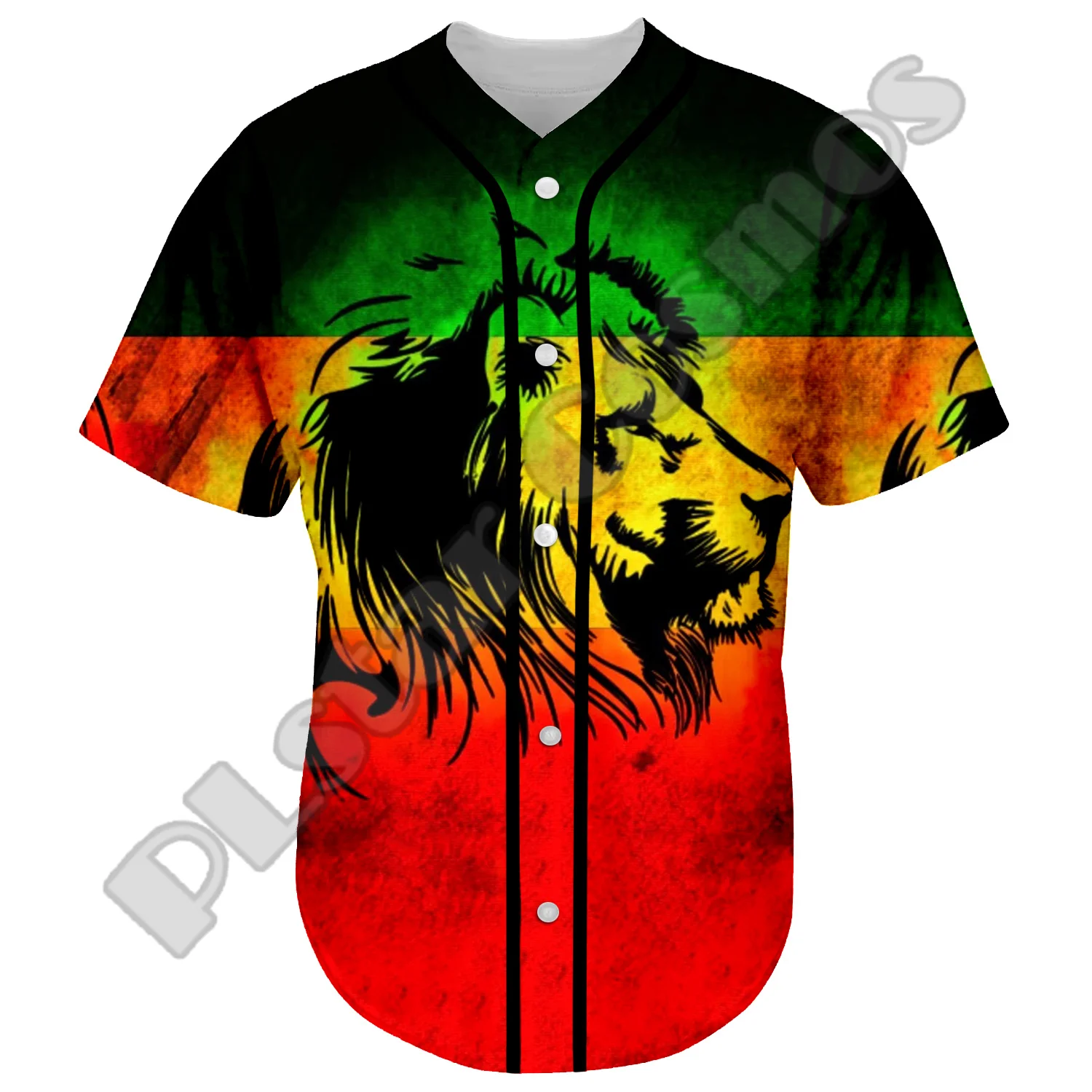 NewFashion Bob Marley Rastafari Lion Vintage Reggae Retro Tattoo 3DPrint Harajuku Summer Baseball Shirts Jersey Short Sleeves X1