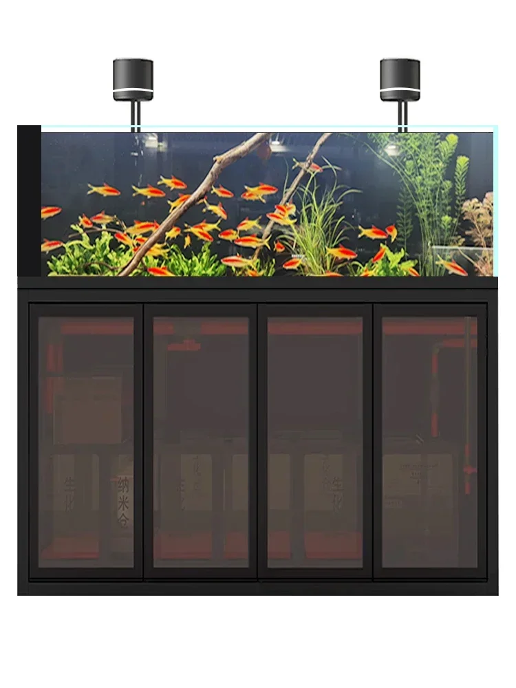 Aquarium bottom filter living room ultra-white glass Lanshou stream tank