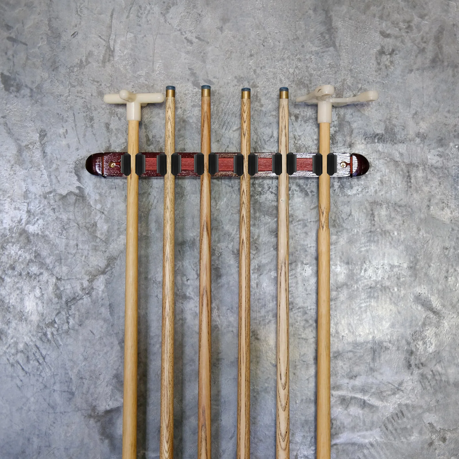 

15Pcs Wall Cue Rack Pool Snooker Fishing Rod Holder Secure Locking Mechanism Durable Plastic Space Saving Fishing Pole Holders