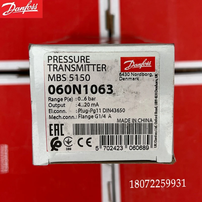 060N1063 Danfoss Pressure Sensor MBS5150 Danfoss 0-6BAR Capacitive 1811-1DB04