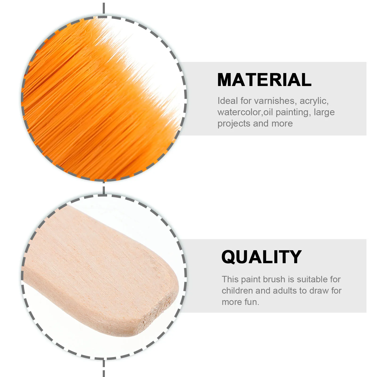 

12Pcs Oil Painting Brush Set Flat Paint Nylon Hair Wooden DIY Drawing Craft Supplies Flat Paint Set Drawing Brush