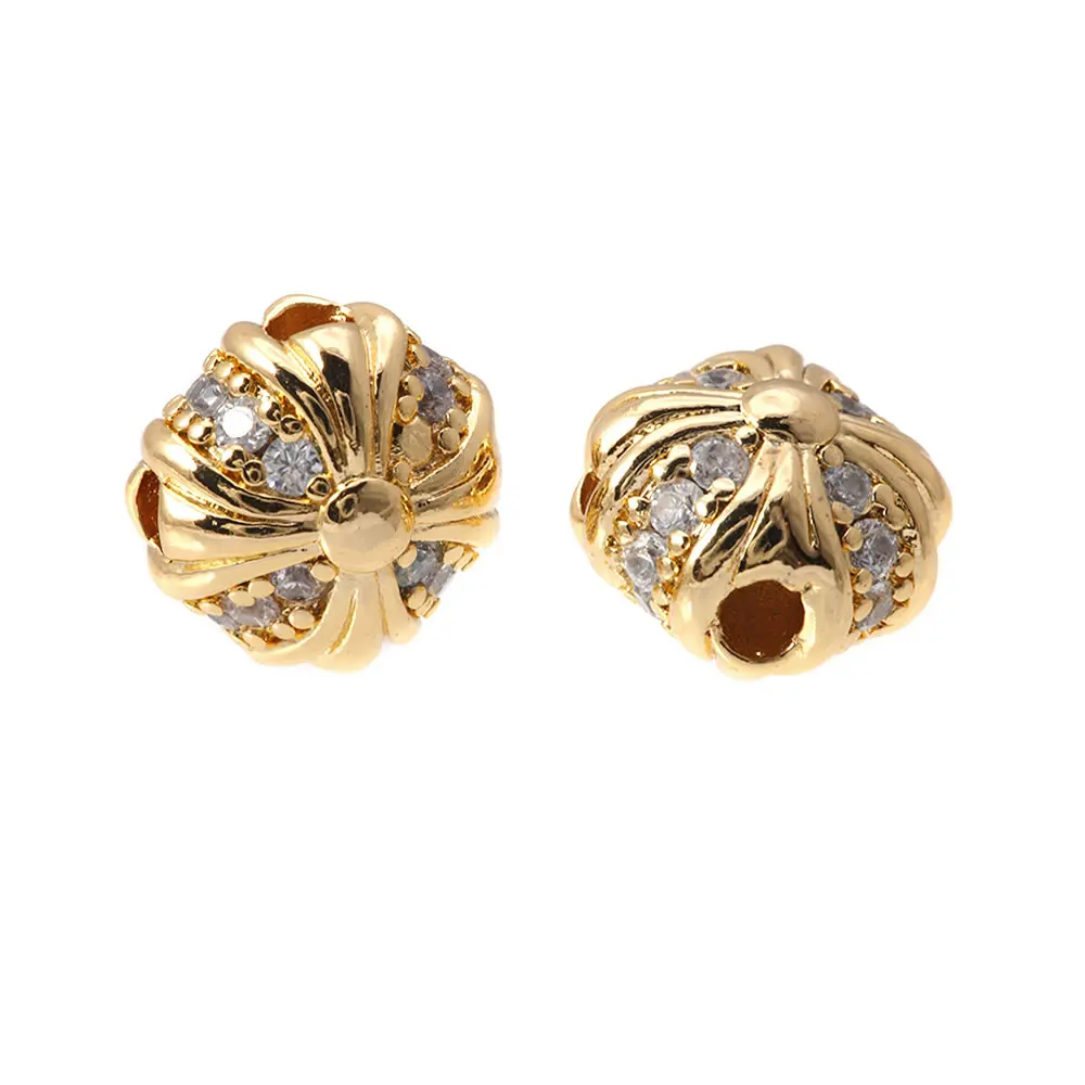 18K Goldfarben Platinfarben Messing mit Zirkon Ovale Armbänder Perlen Abstandhalterperlen Hochwertige DIY Schmuckzubehör – Detail 12