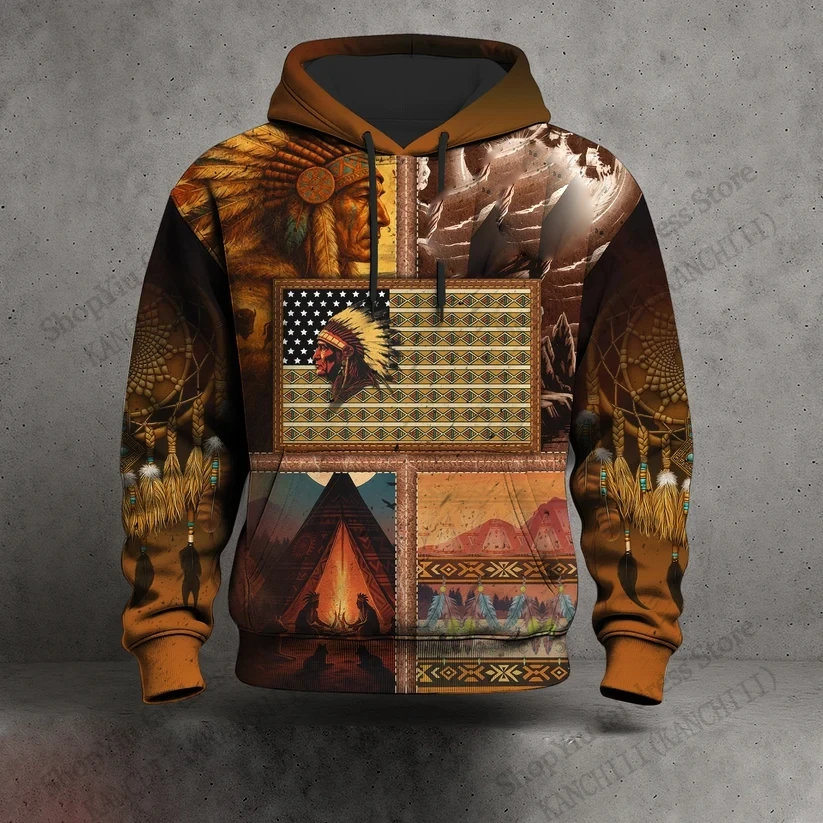 Ethnic Geometric Hoodie Sweatshirt Native Heritage 3d Print Hoodie Men Women Fashion Oversized Tracksuit Men Clothing Male Coat