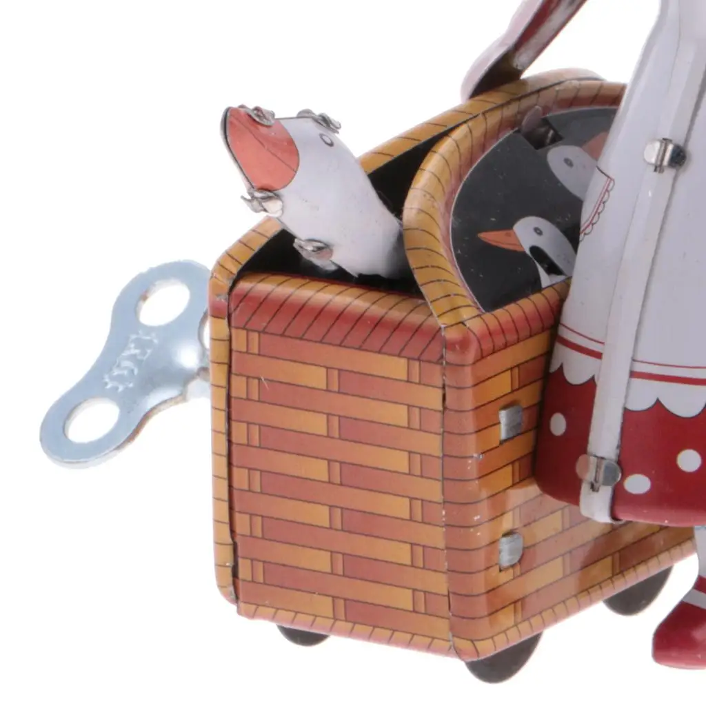 

Wind Up Tin Toys Multi Colored Peasant Woman Classic Tinplate Clockwork Toy for Children's Toy Collection