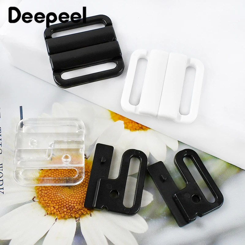 10/20/30Sets Deepeel 10-25mm Plastic Bra Buckles Bikini Adjuster Snap Button Swimwear Closure Clasp Underwear Strap Accessories